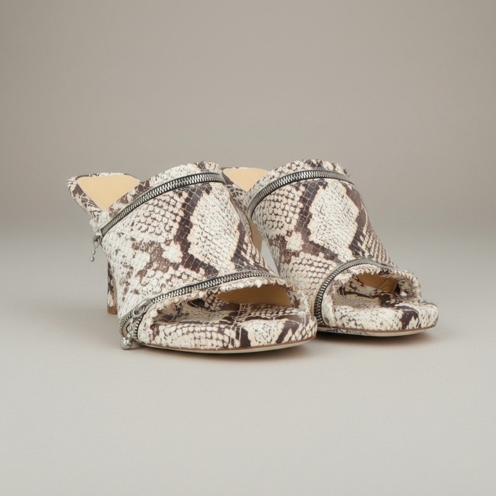 Burberry 85mm snakeskin leather sandals size 37